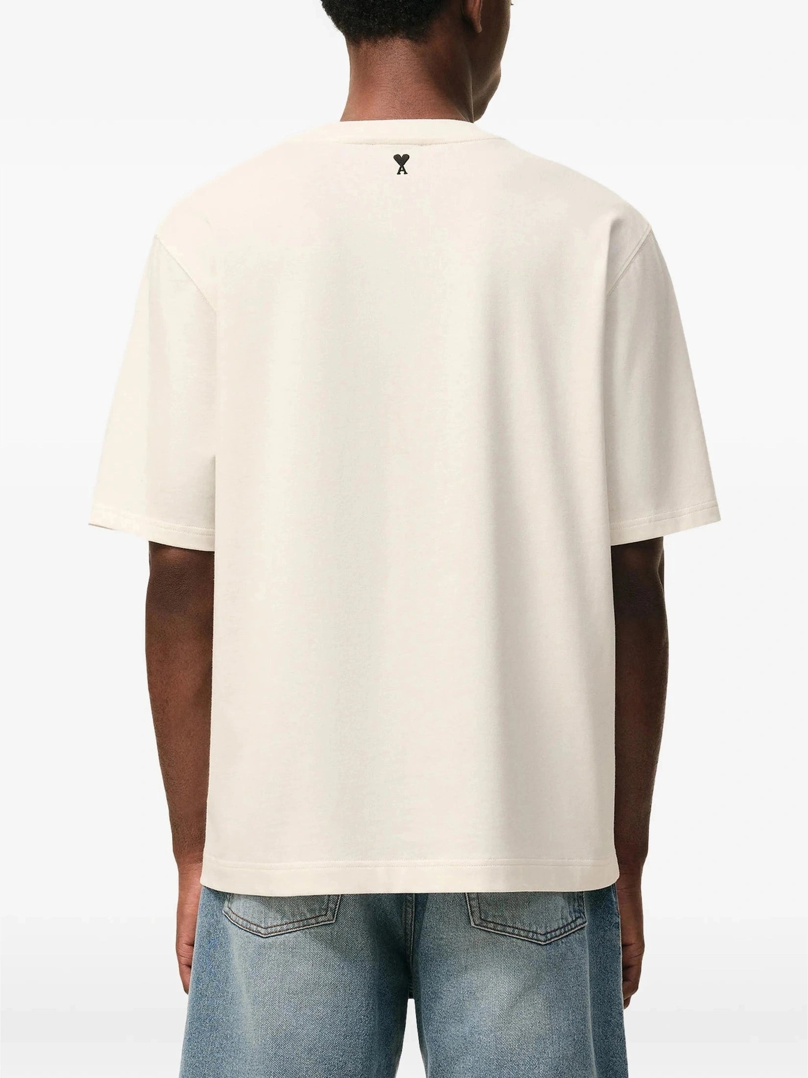 White Cotton Ami Paris Heritage Print T-shirt