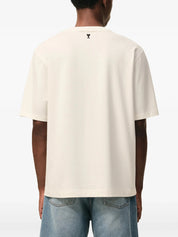 White Cotton Ami Paris Heritage Print T-shirt