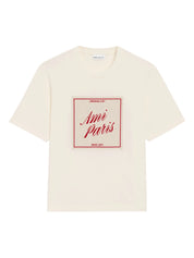 White Cotton Ami Paris Heritage Print T-shirt
