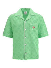 Towelling monogram shirt