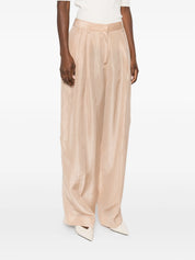 Peachskin fluid pleated trousers