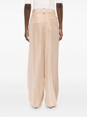 Peachskin fluid pleated trousers