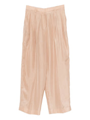 Peachskin fluid pleated trousers
