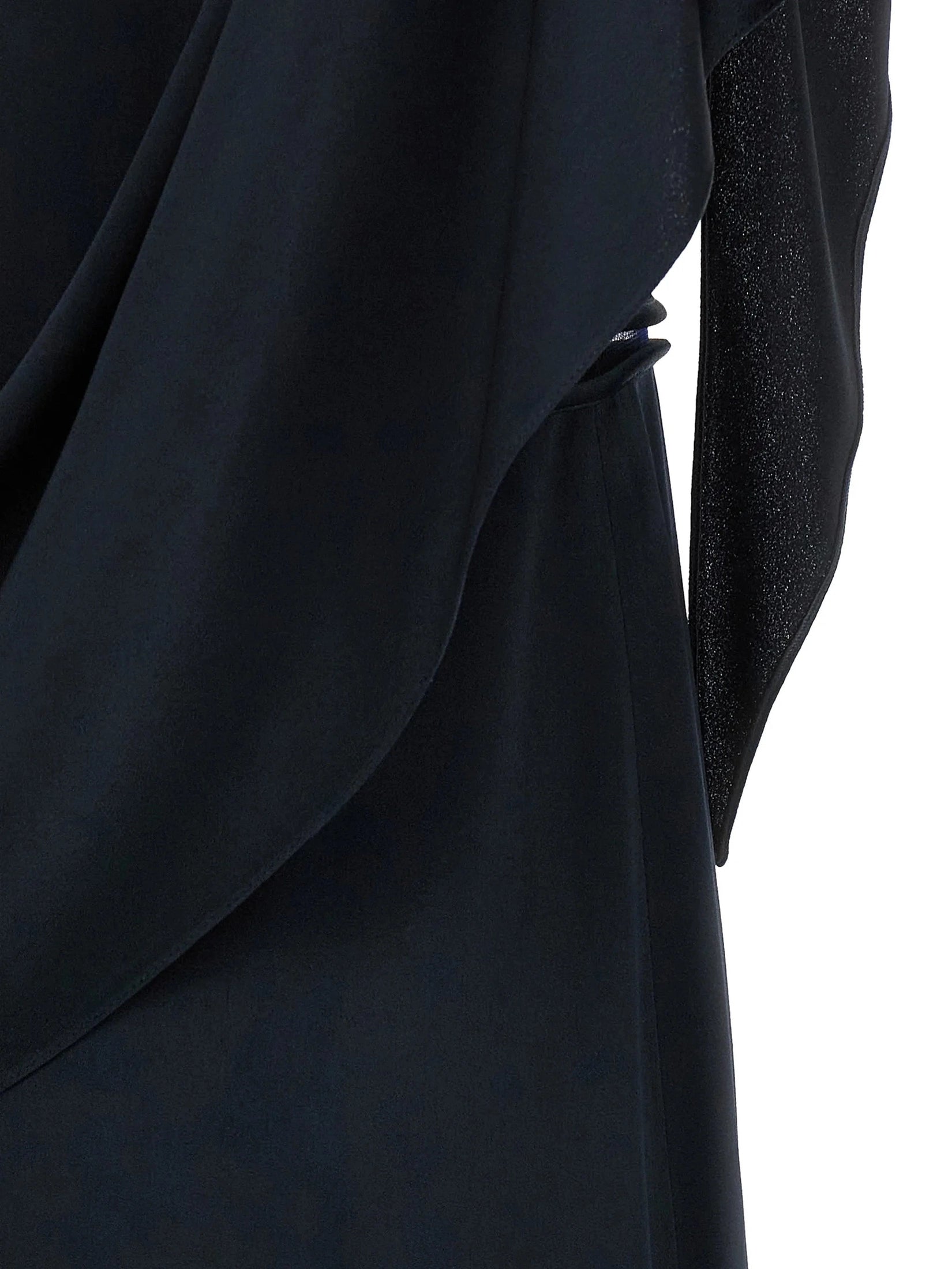 Shiny enver satin midi dress with flared sleeve