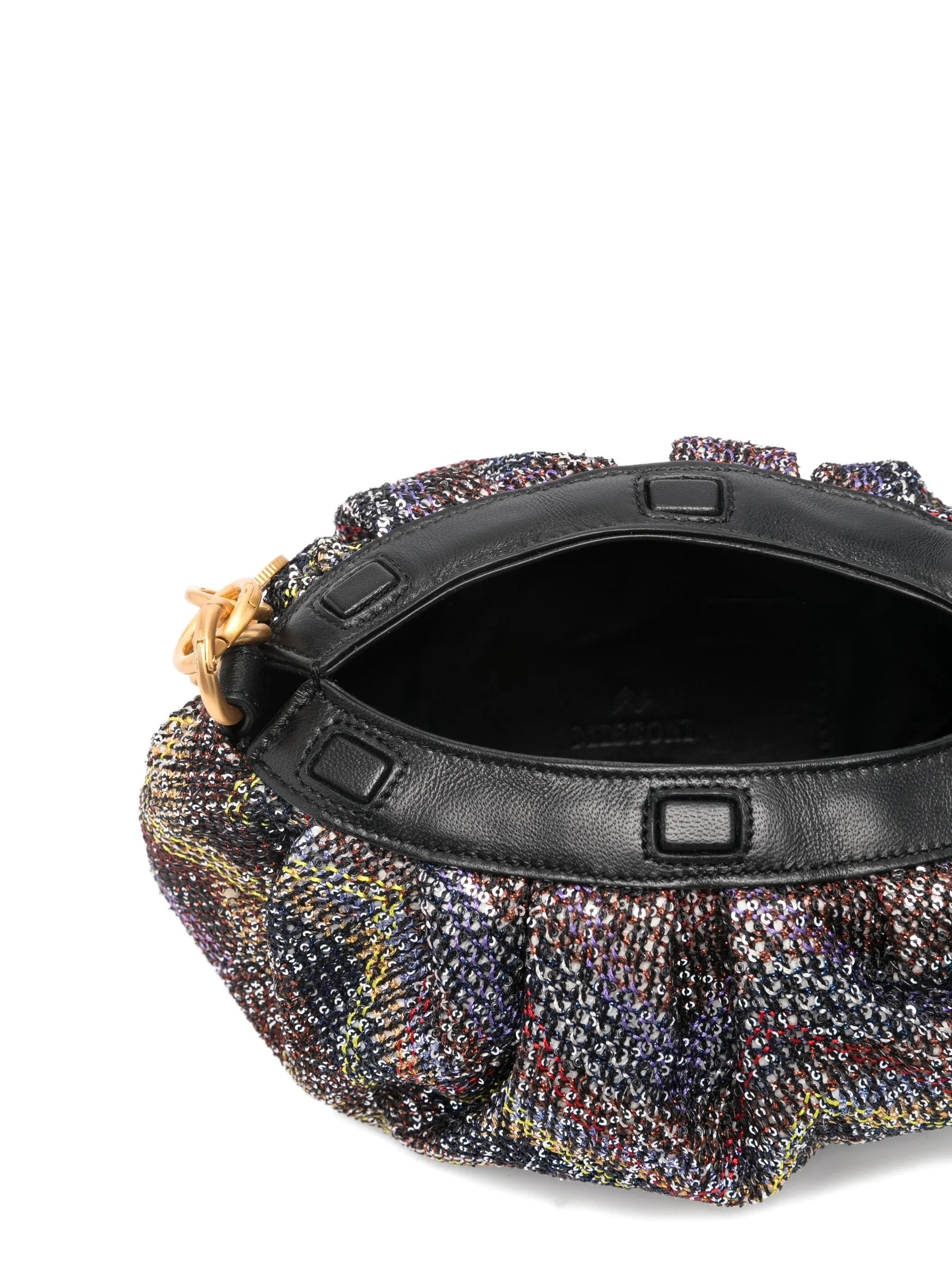 Zigzag-Pattern Shoulder Bag Pouch (Small Caperdoni Sequins)