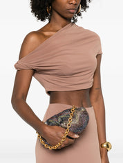 Zigzag-Pattern Shoulder Bag Pouch (Small Caperdoni Sequins)