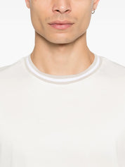 Ribbed-trim short sleeves t-shirt
