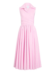 Draped Recycled Faille Midi Dress