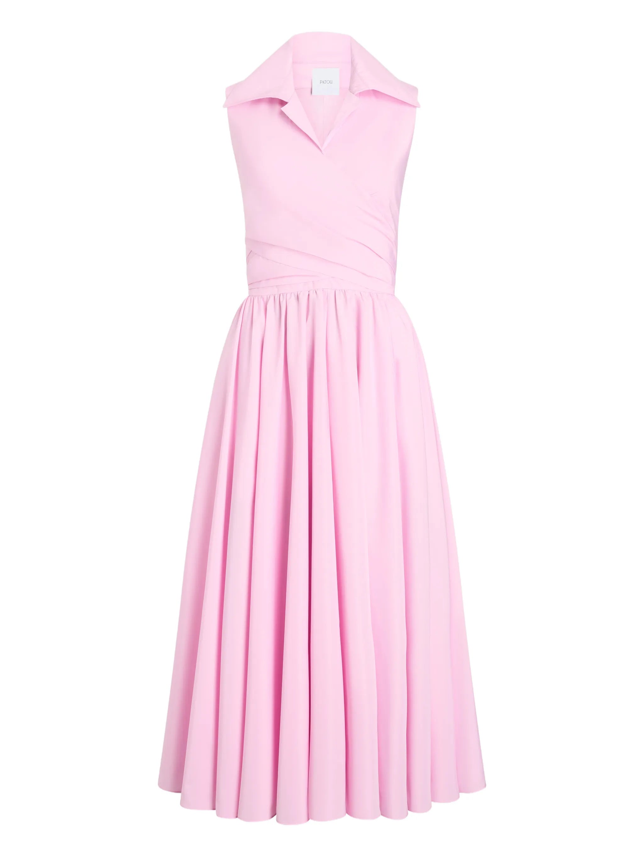 Draped Recycled Faille Midi Dress