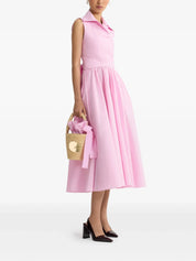 Draped Recycled Faille Midi Dress