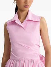 Draped Recycled Faille Midi Dress