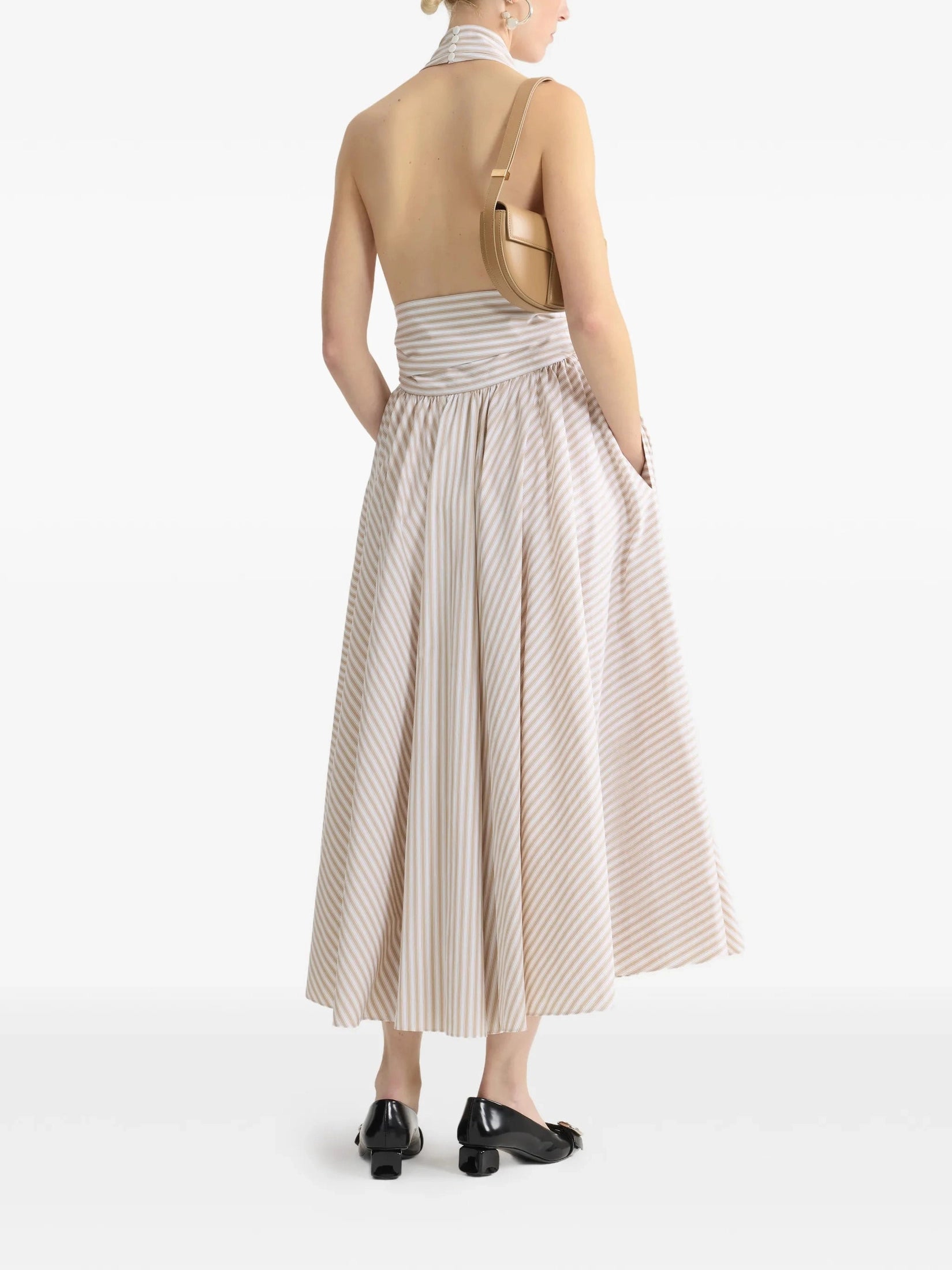 Halterneck knot midi dres