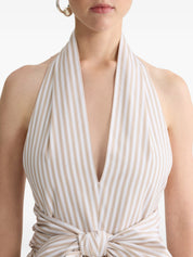 Halterneck knot midi dres
