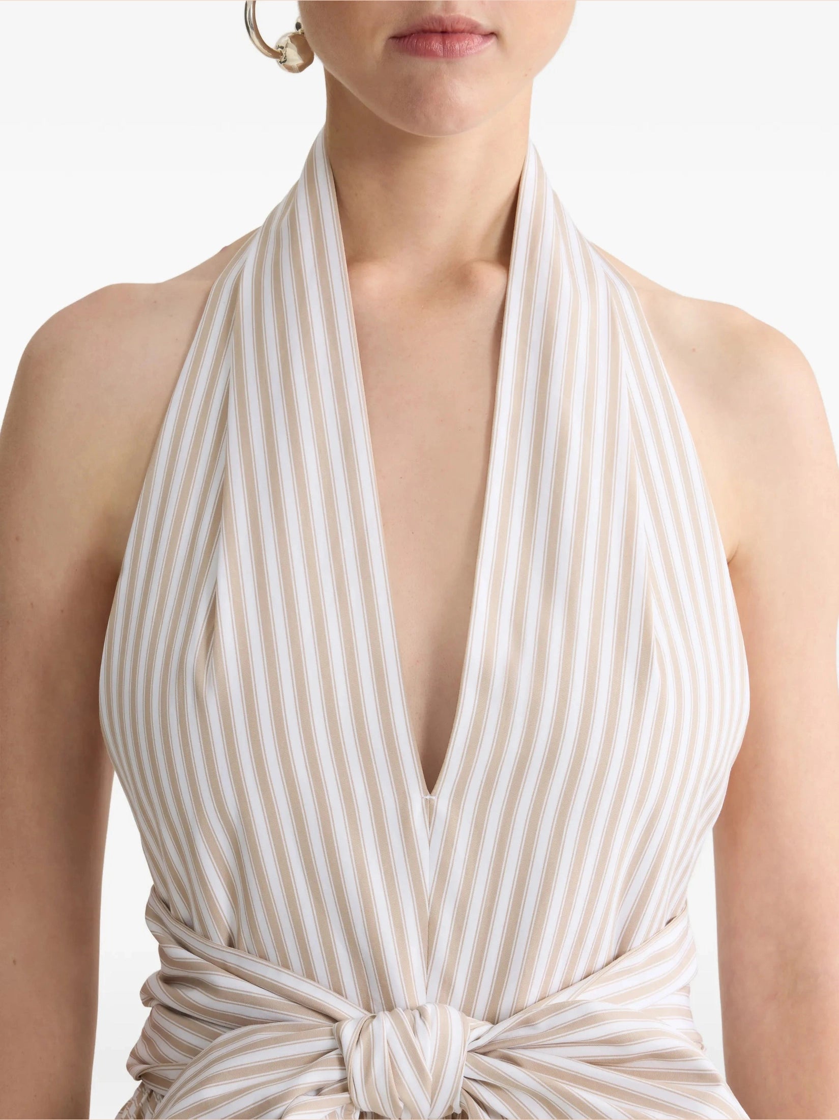 Halterneck knot midi dres