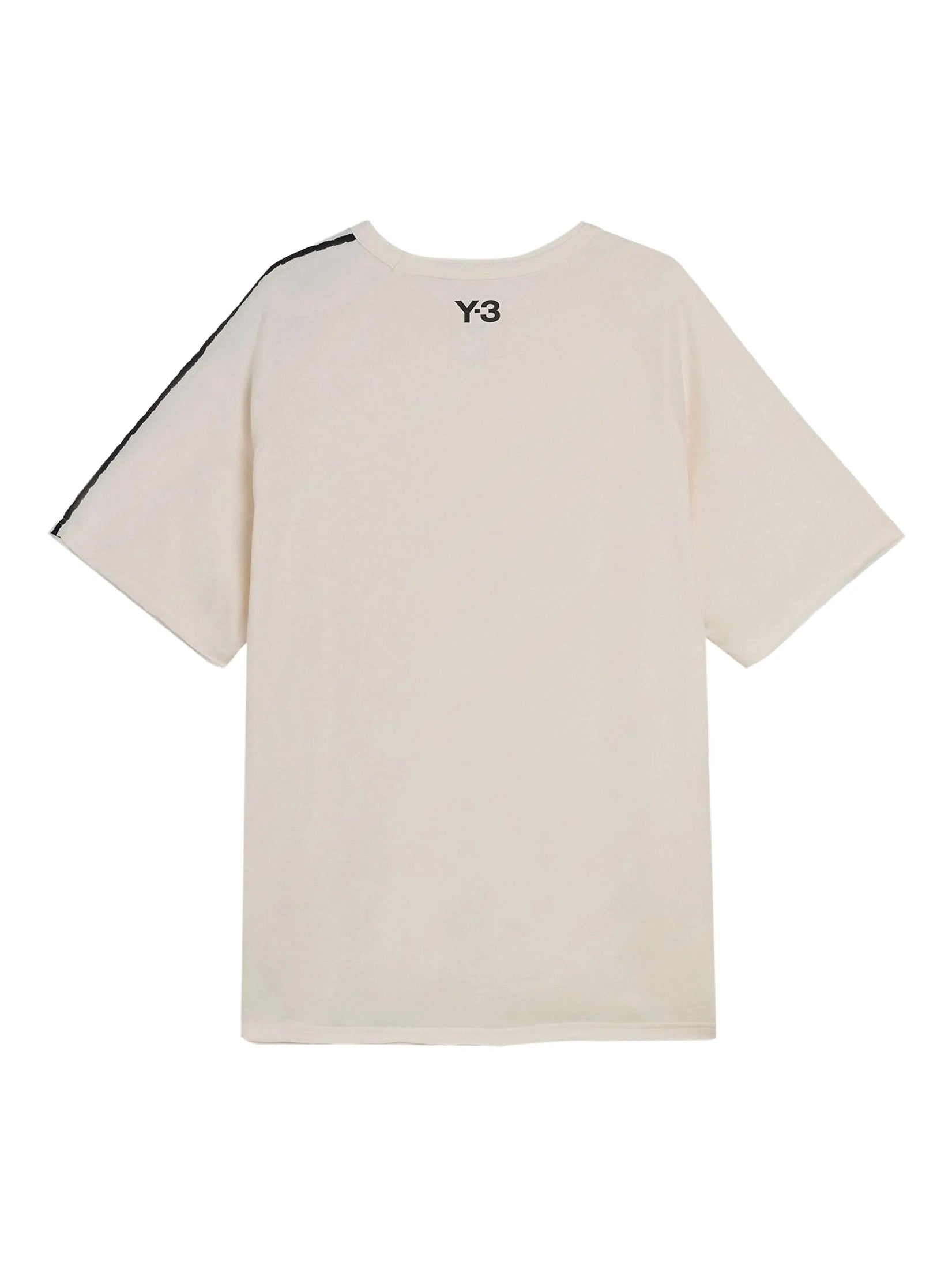 Y-3 Raw Edge Three-Stripes T-Shirt - Chalk White