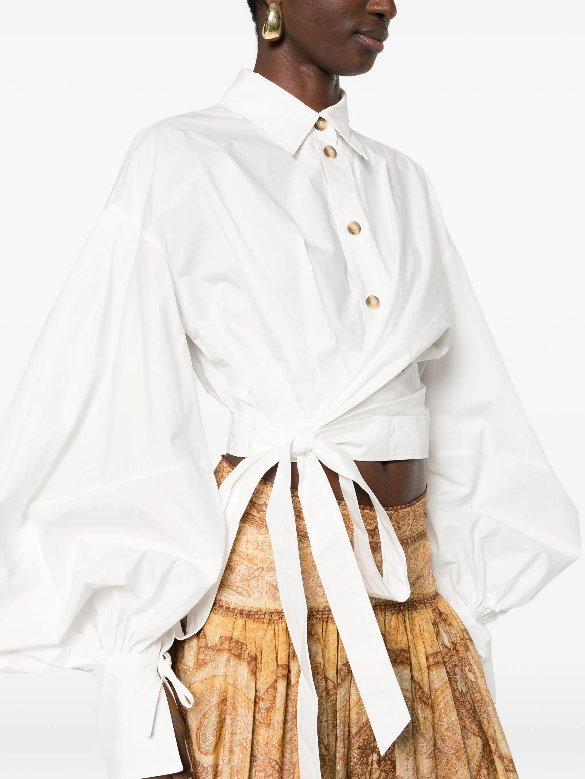 Rebellion poplin wrap blouse