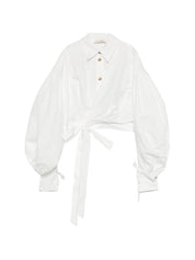 Rebellion poplin wrap blouse