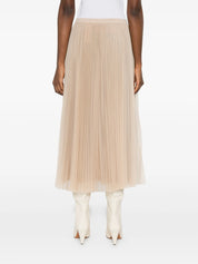 Pleated tulle wide skirt
