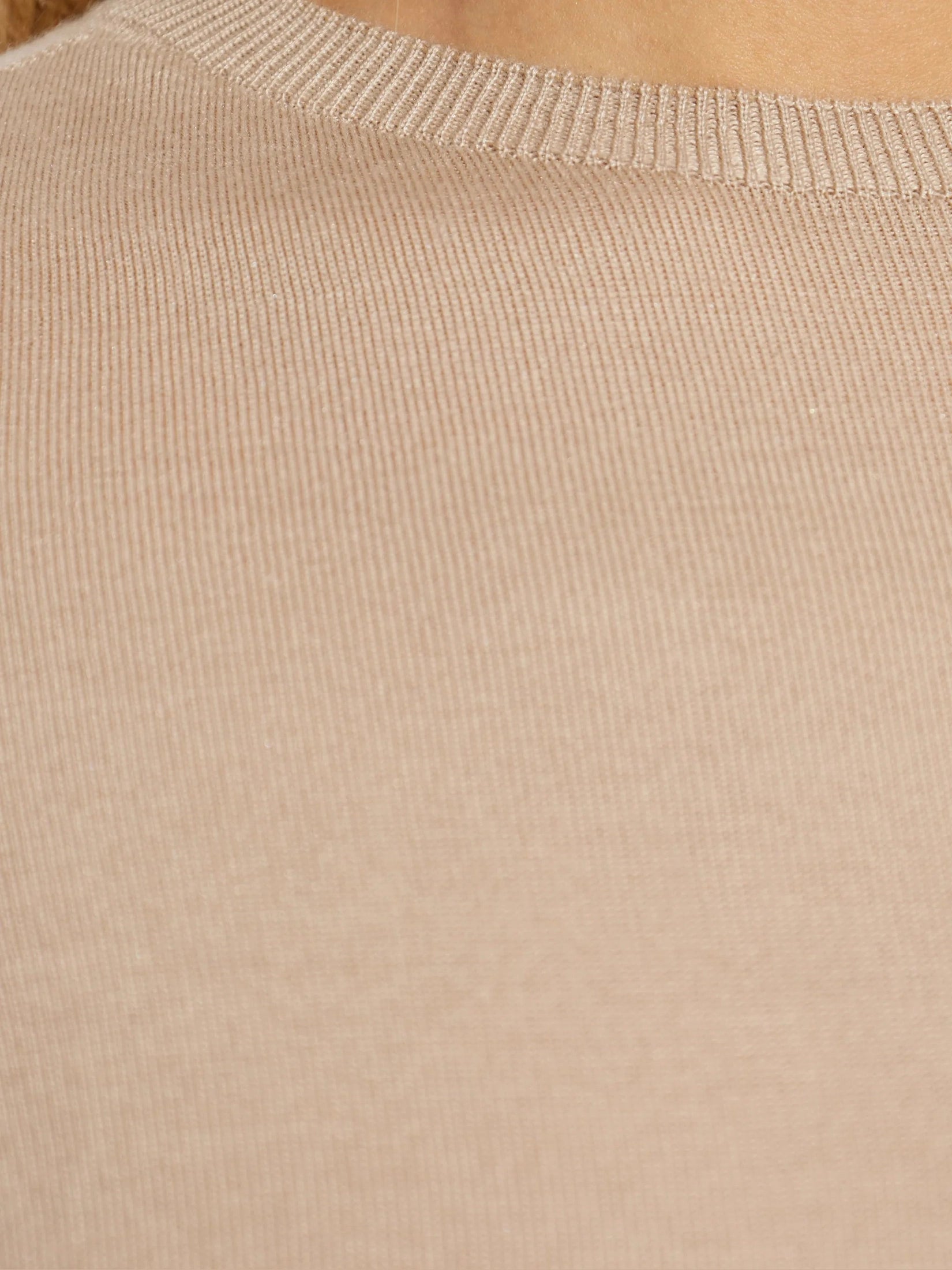 Cashmere silk short sleeve crewneck sweater