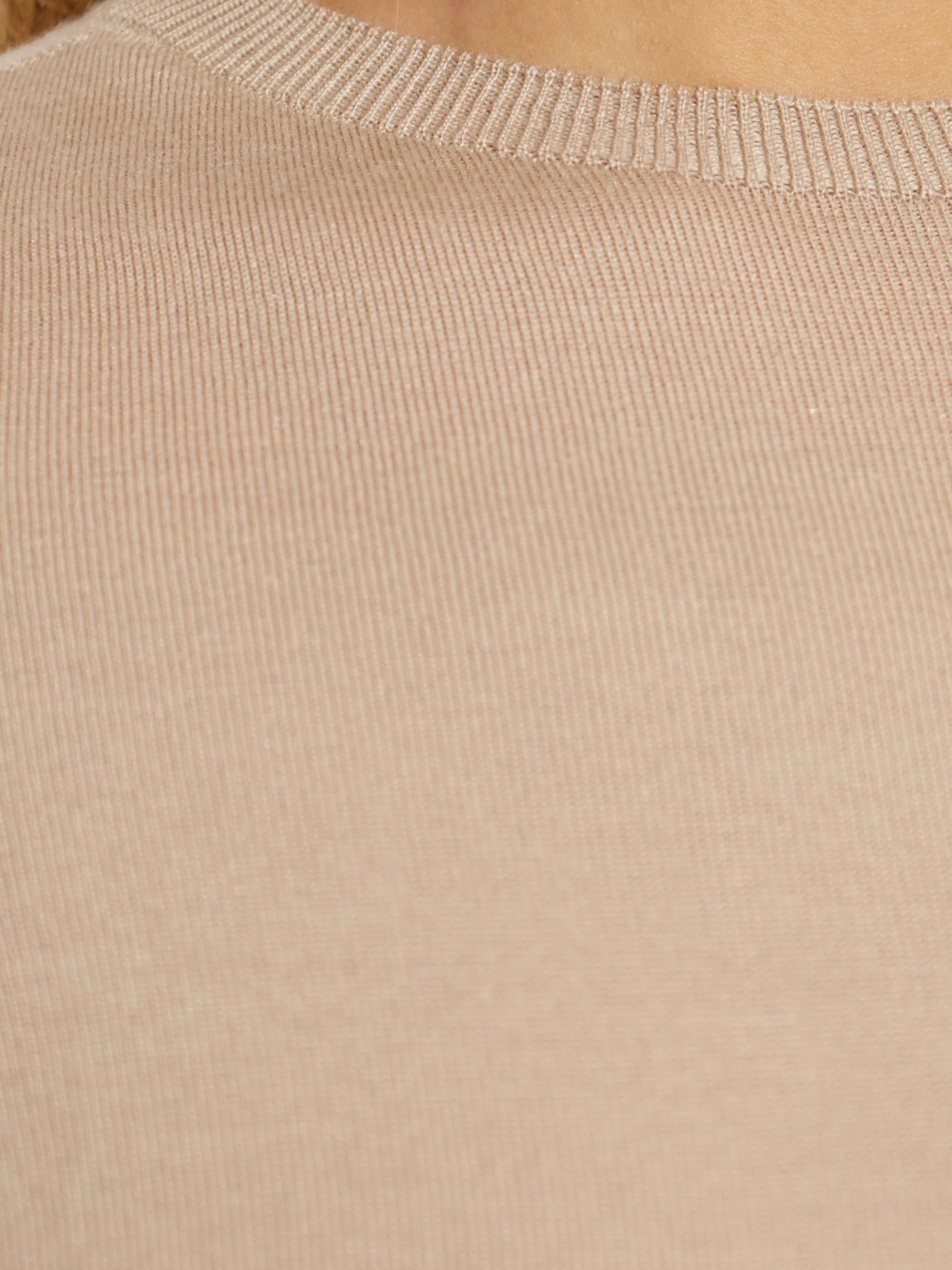 Cashmere silk short sleeve crewneck sweater