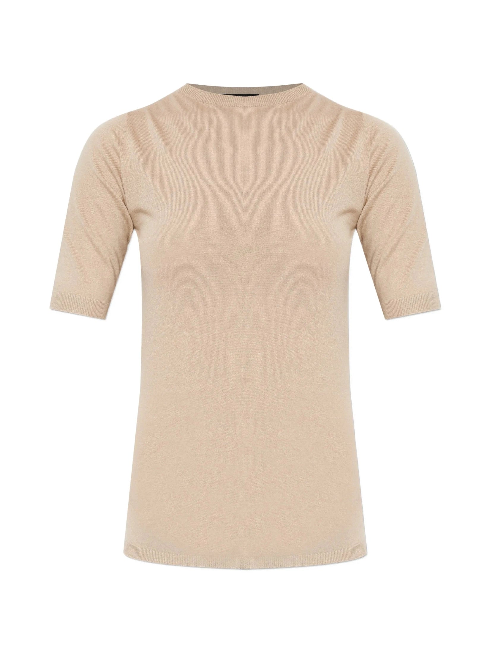 Cashmere silk short sleeve crewneck sweater
