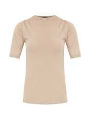 Cashmere silk short sleeve crewneck sweater