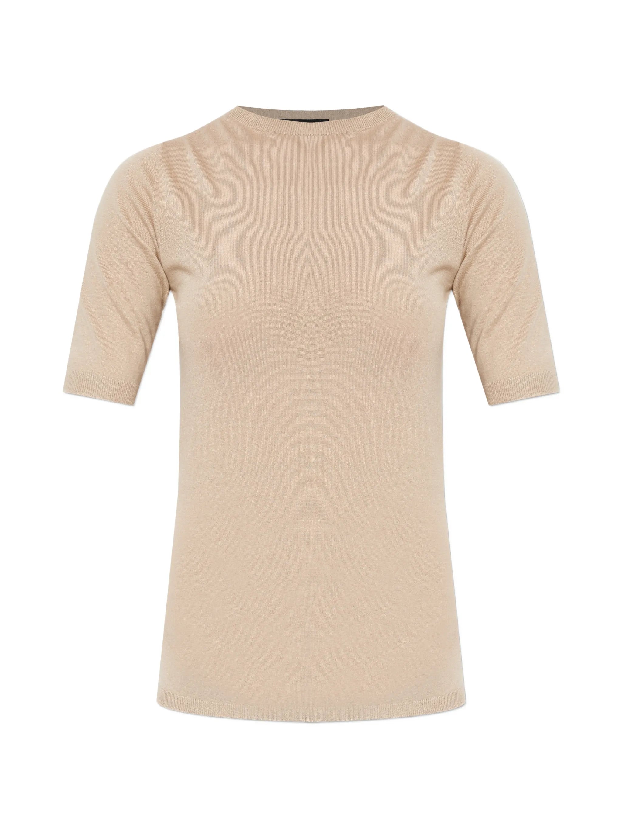 Cashmere silk short sleeve crewneck sweater