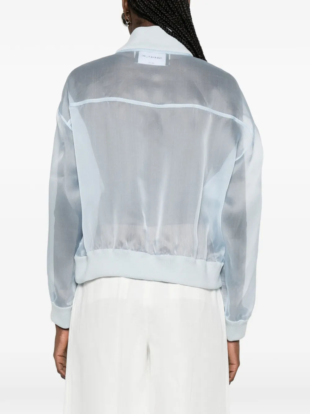 Organza bomber with patch pocket