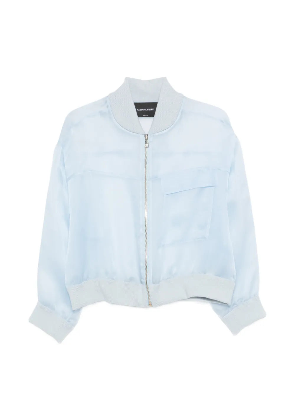 Organza bomber with patch pocket