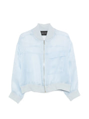 Organza bomber with patch pocket