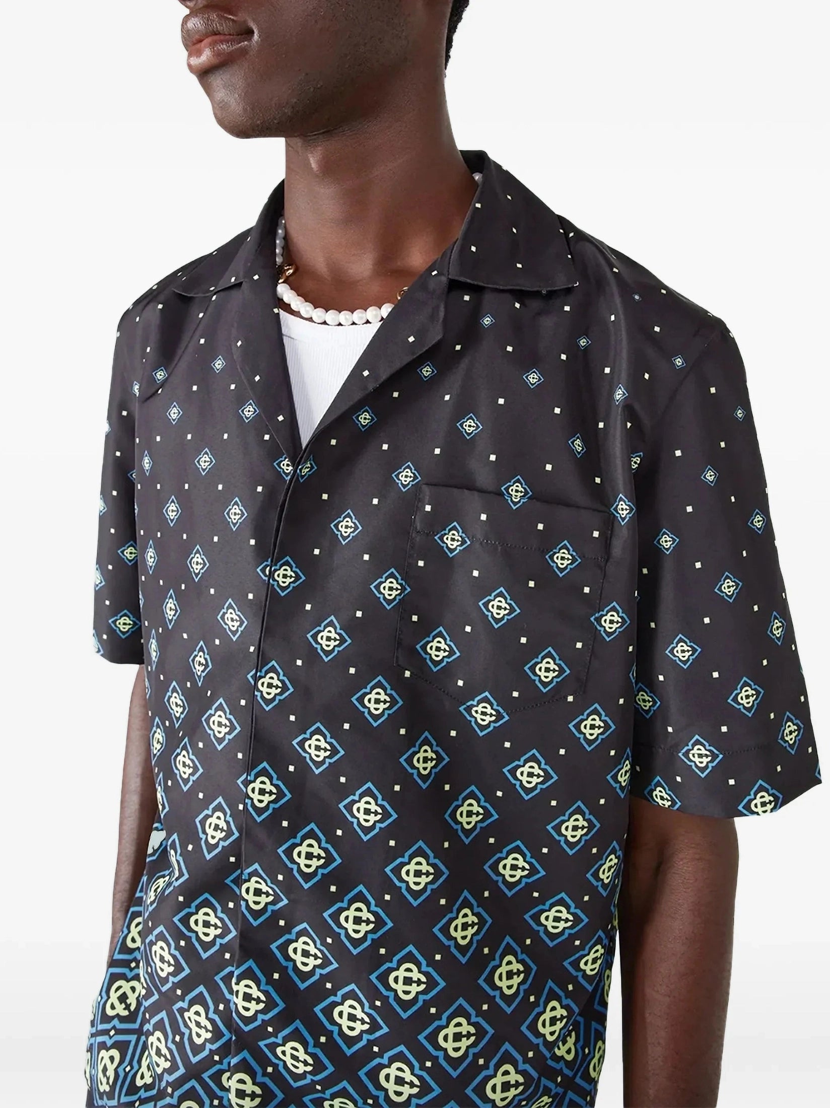 Degrade black monogram swim shirt
