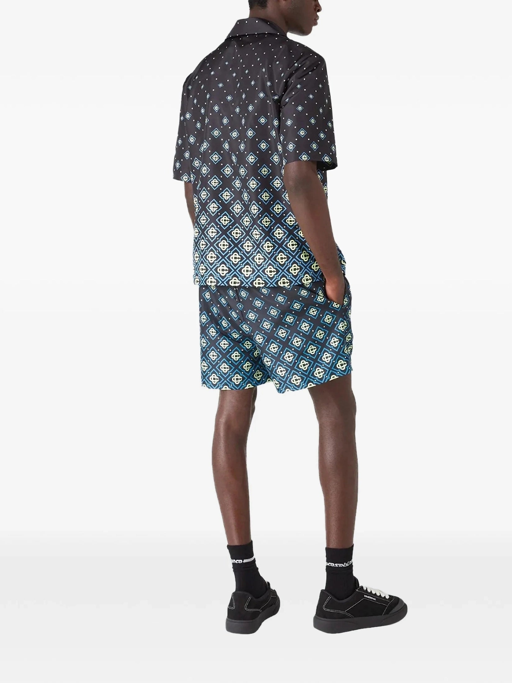 Degrade black monogram swim shirt