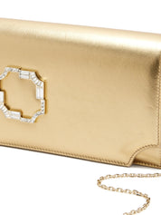 Vivien antique gold clutch bag