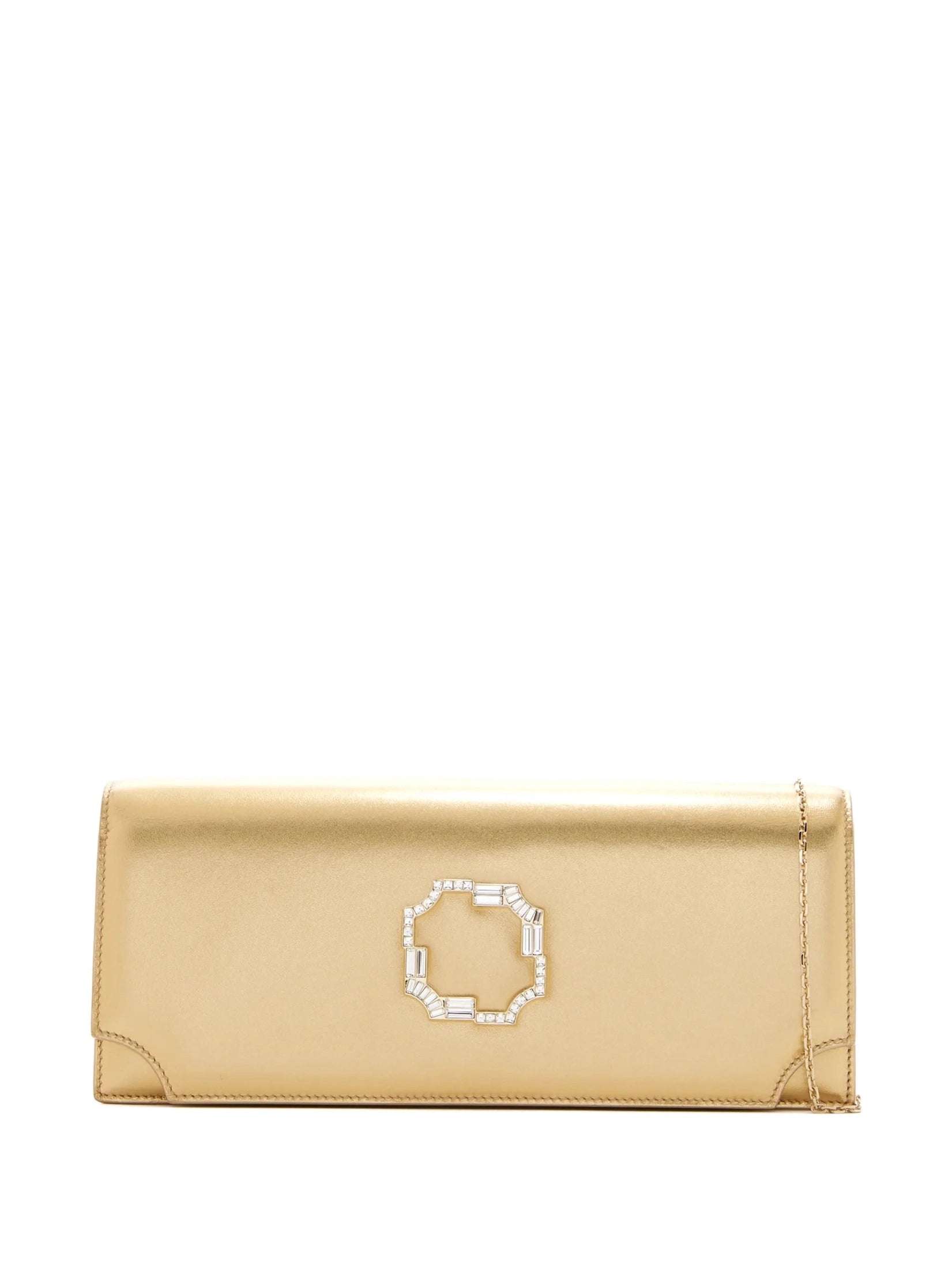 Vivien antique gold clutch bag