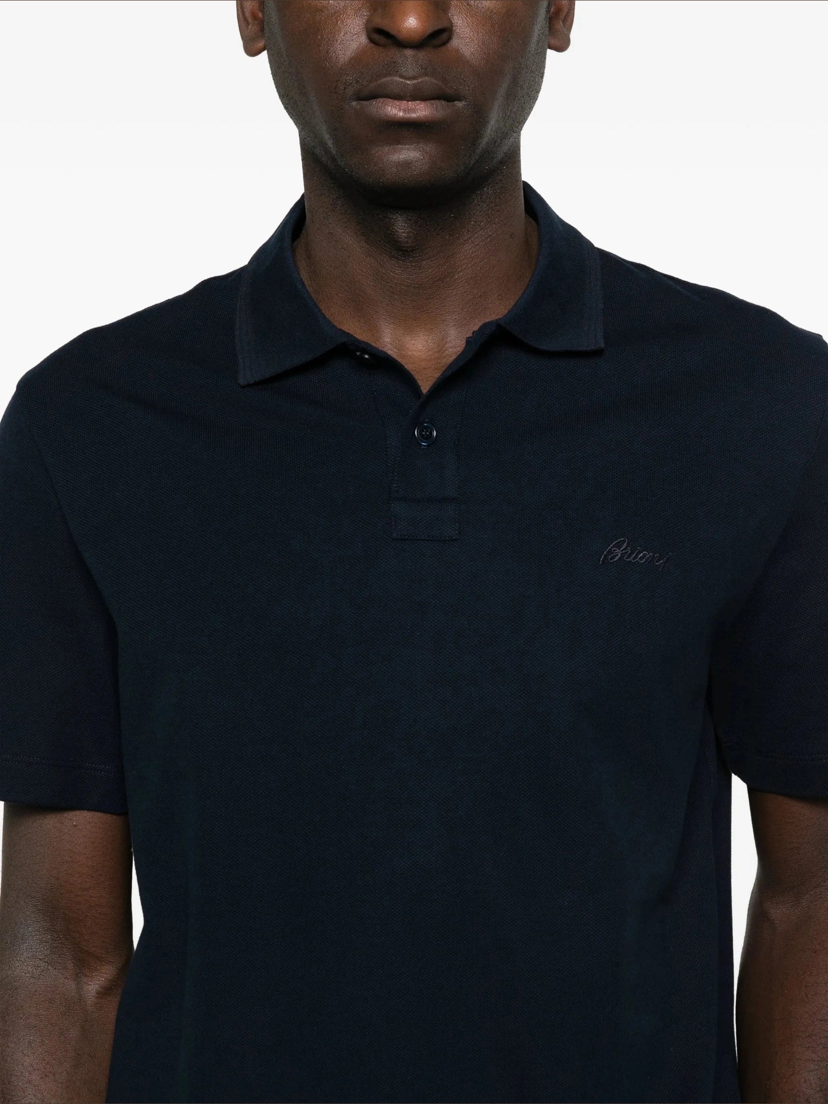 Buttoned Polo Shirt - Dark Navy Blue