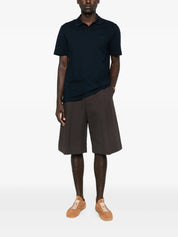 Buttoned Polo Shirt - Dark Navy Blue