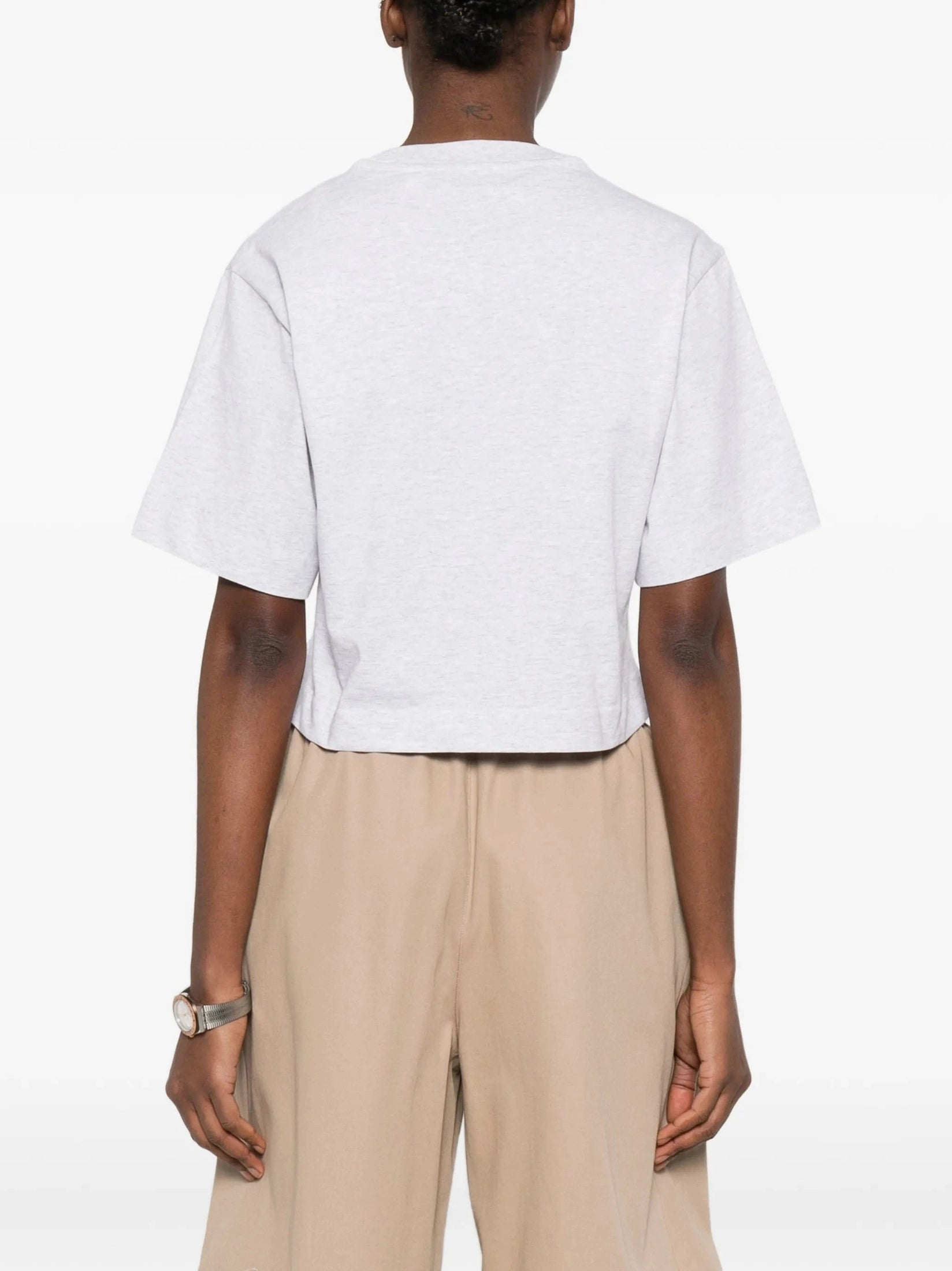 Mini arrow soft life crop tee gray melan