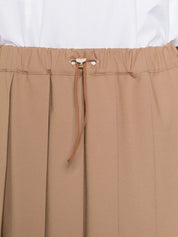 Tech wool pleated skirt with elastic waistband
