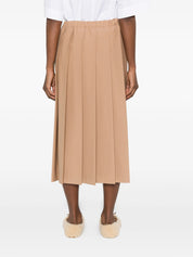 Tech wool pleated skirt with elastic waistband