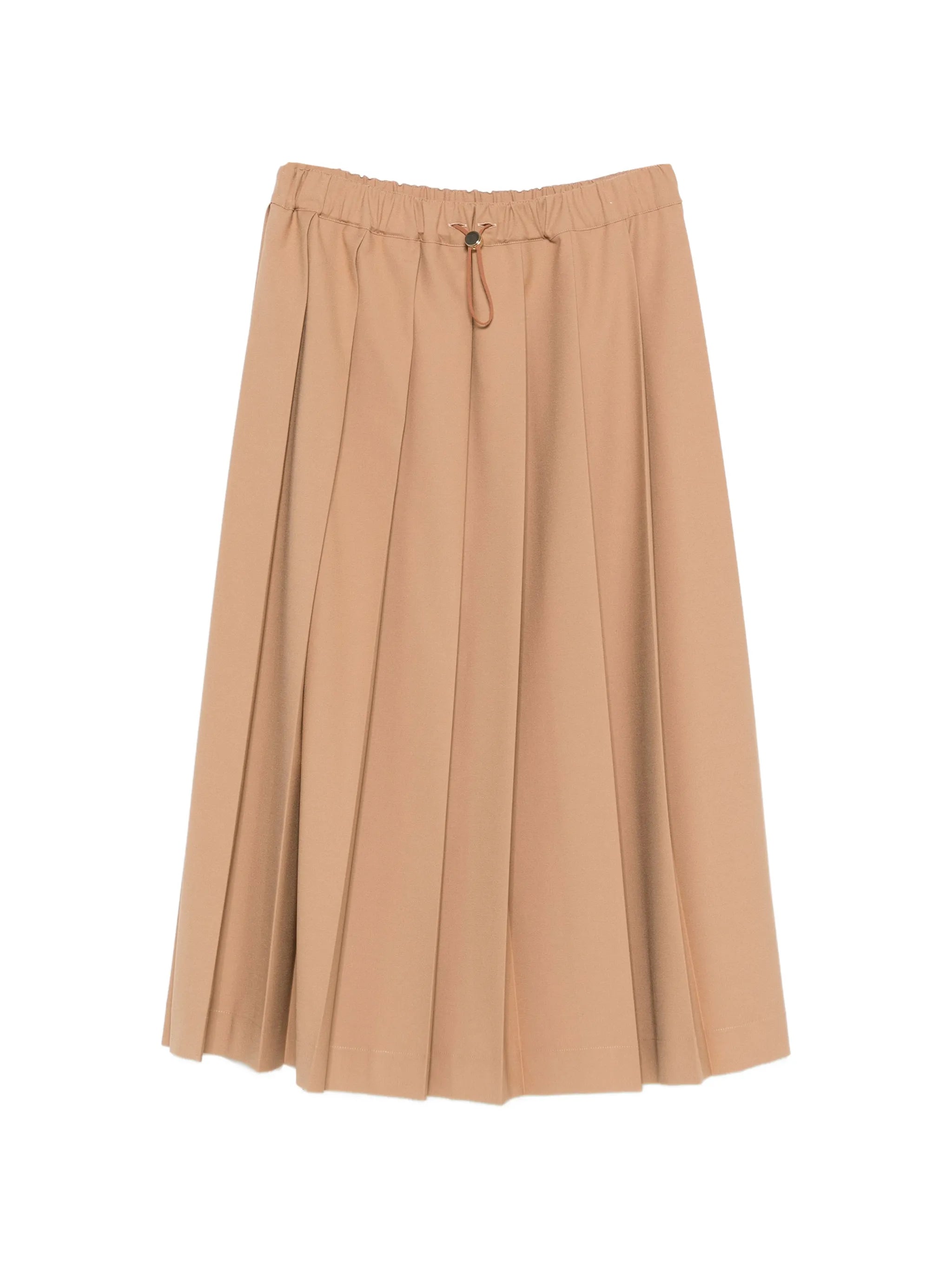 Tech wool pleated skirt with elastic waistband