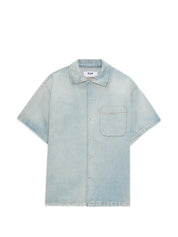 Denim short sleeves pocket shirt