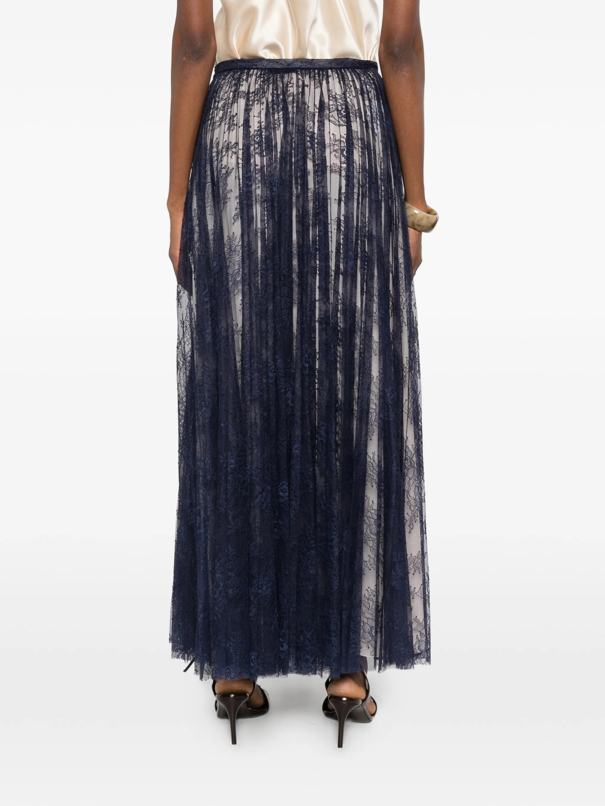 Alberta Ferretti laced maxi skirt