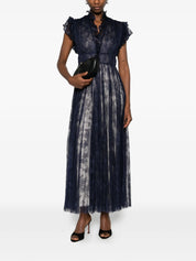 Pleated lace evening dress