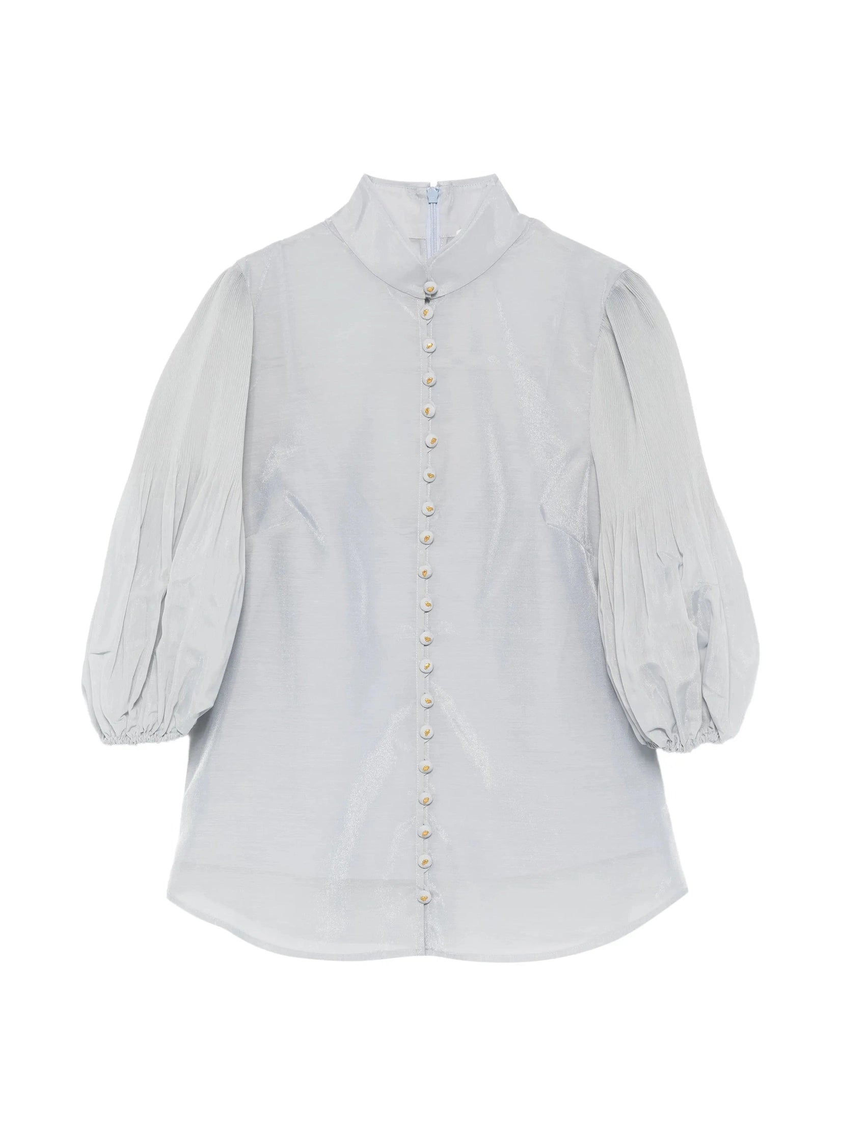 Pleated button blouse