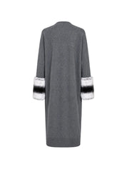 Charcoal grey long cuff cardigan