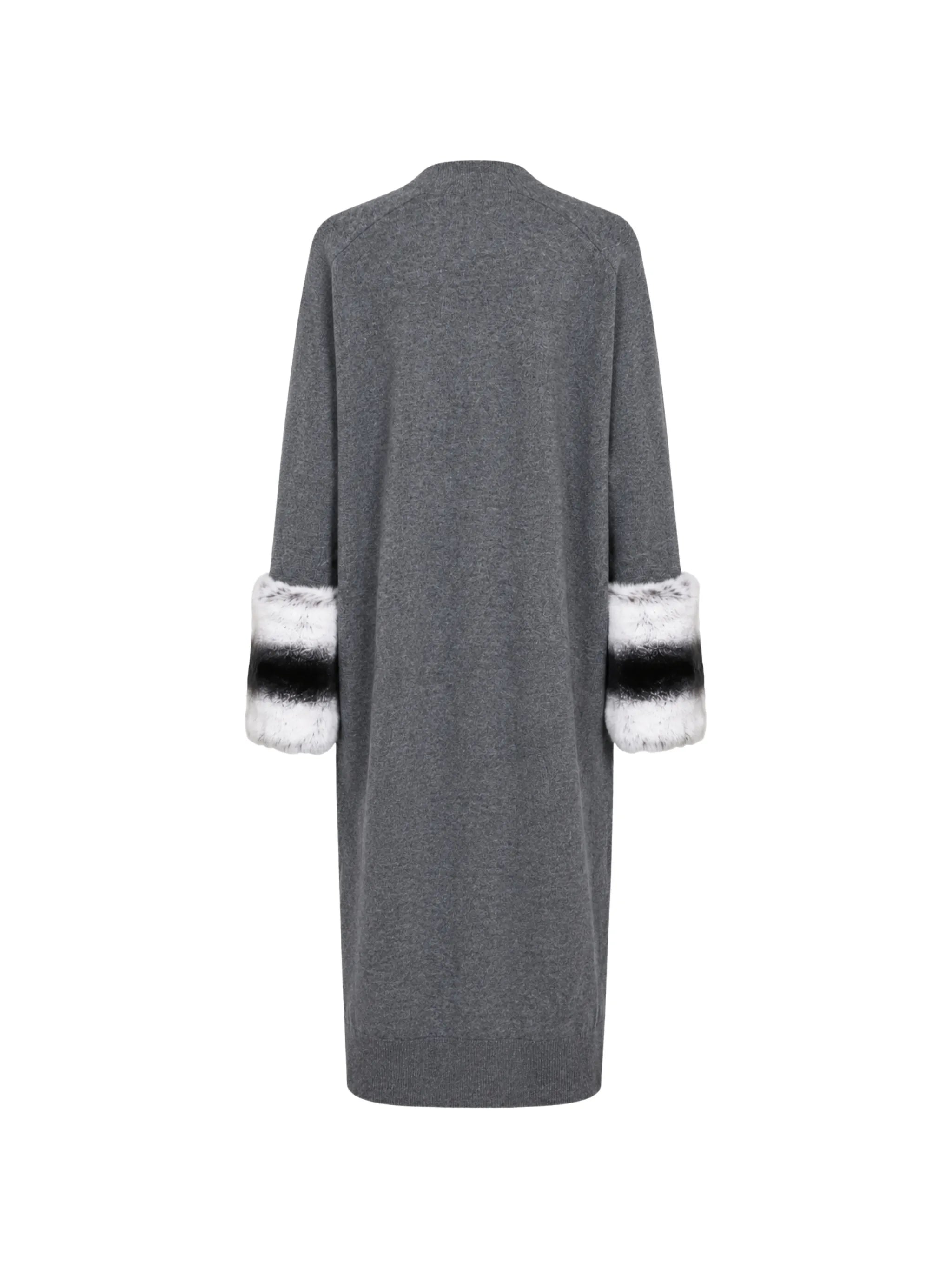 Charcoal grey long cuff cardigan