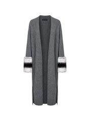 Charcoal grey long cuff cardigan