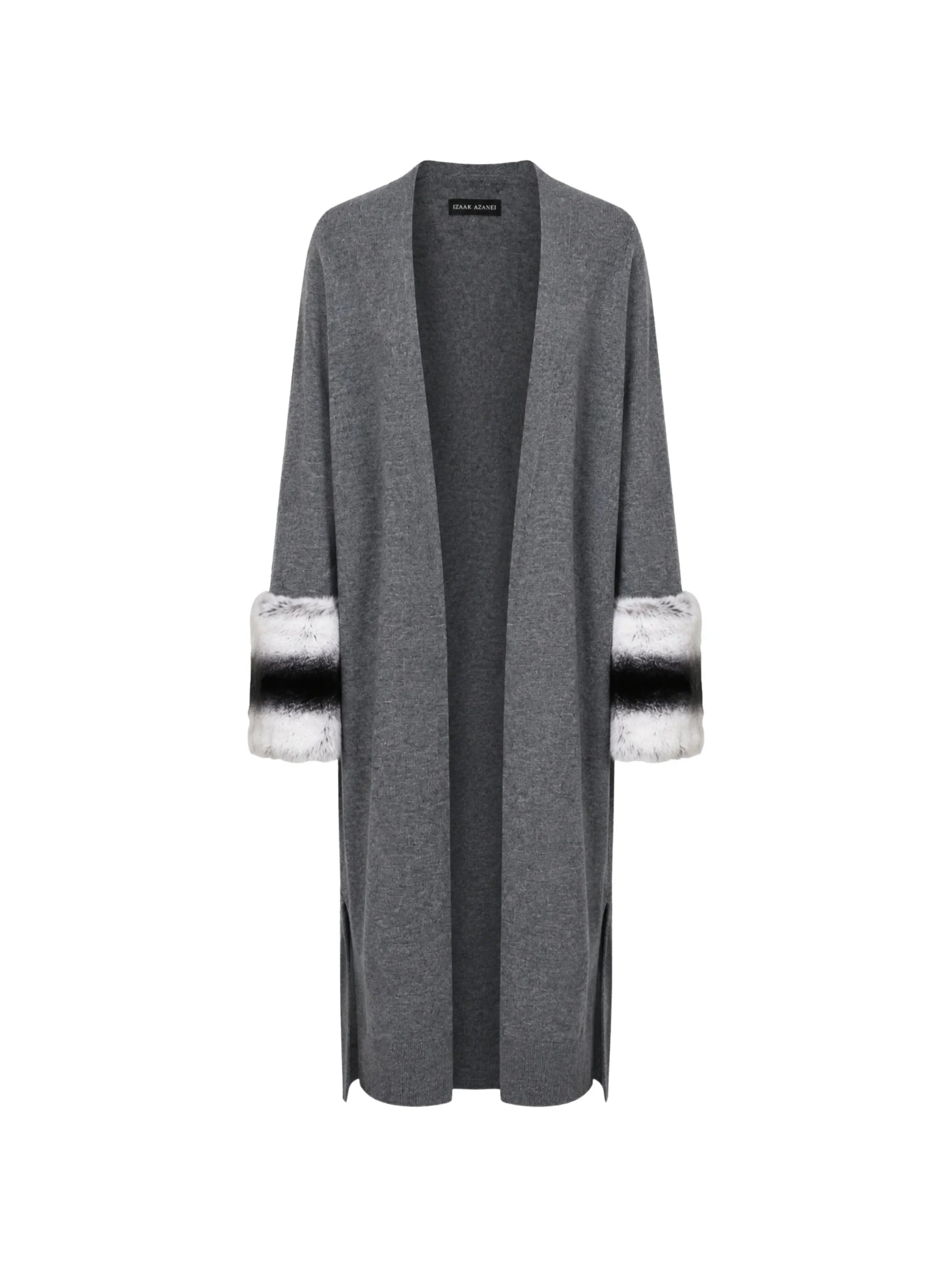 Charcoal grey long cuff cardigan