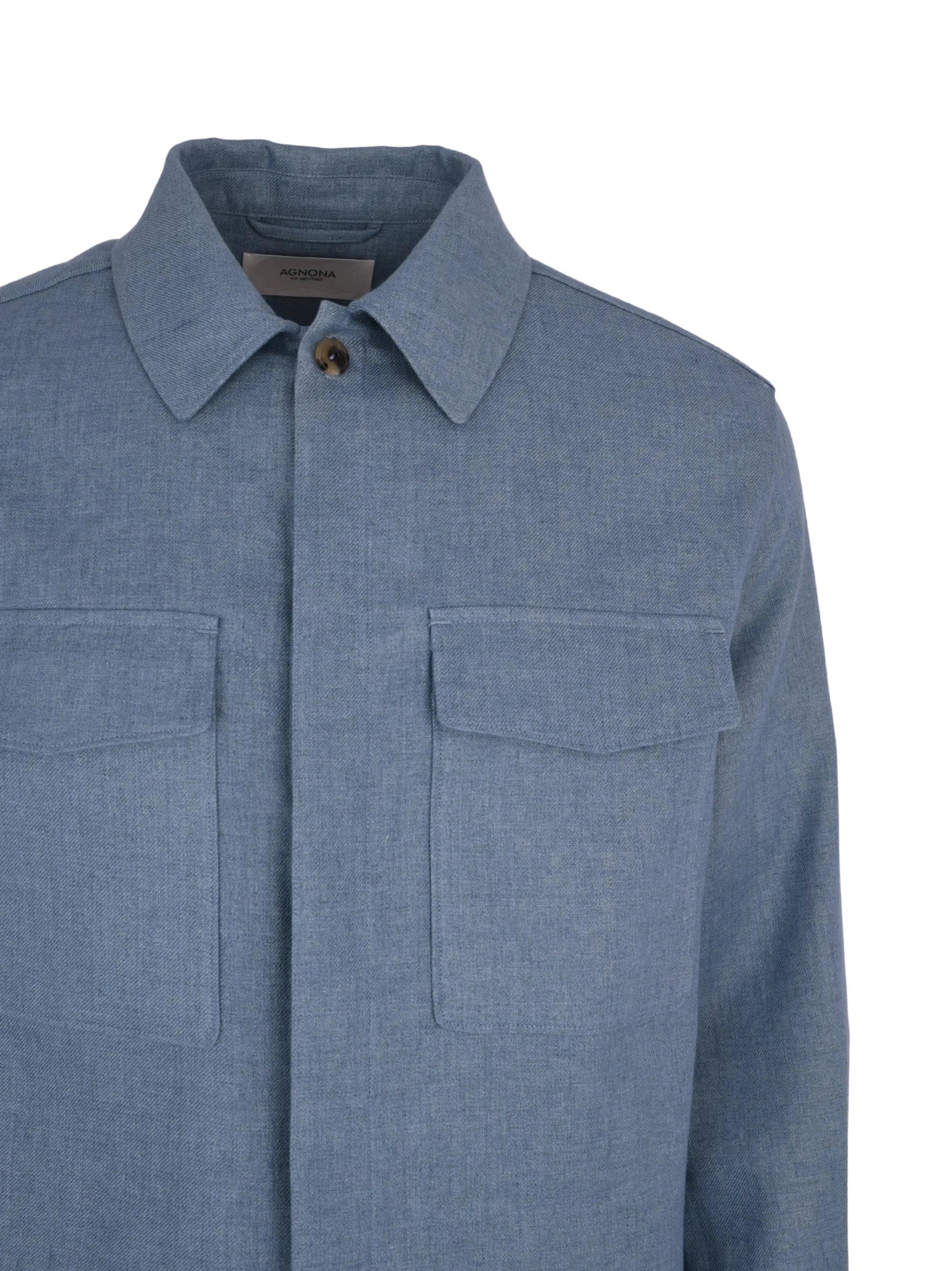Overshirt bonded delave linen