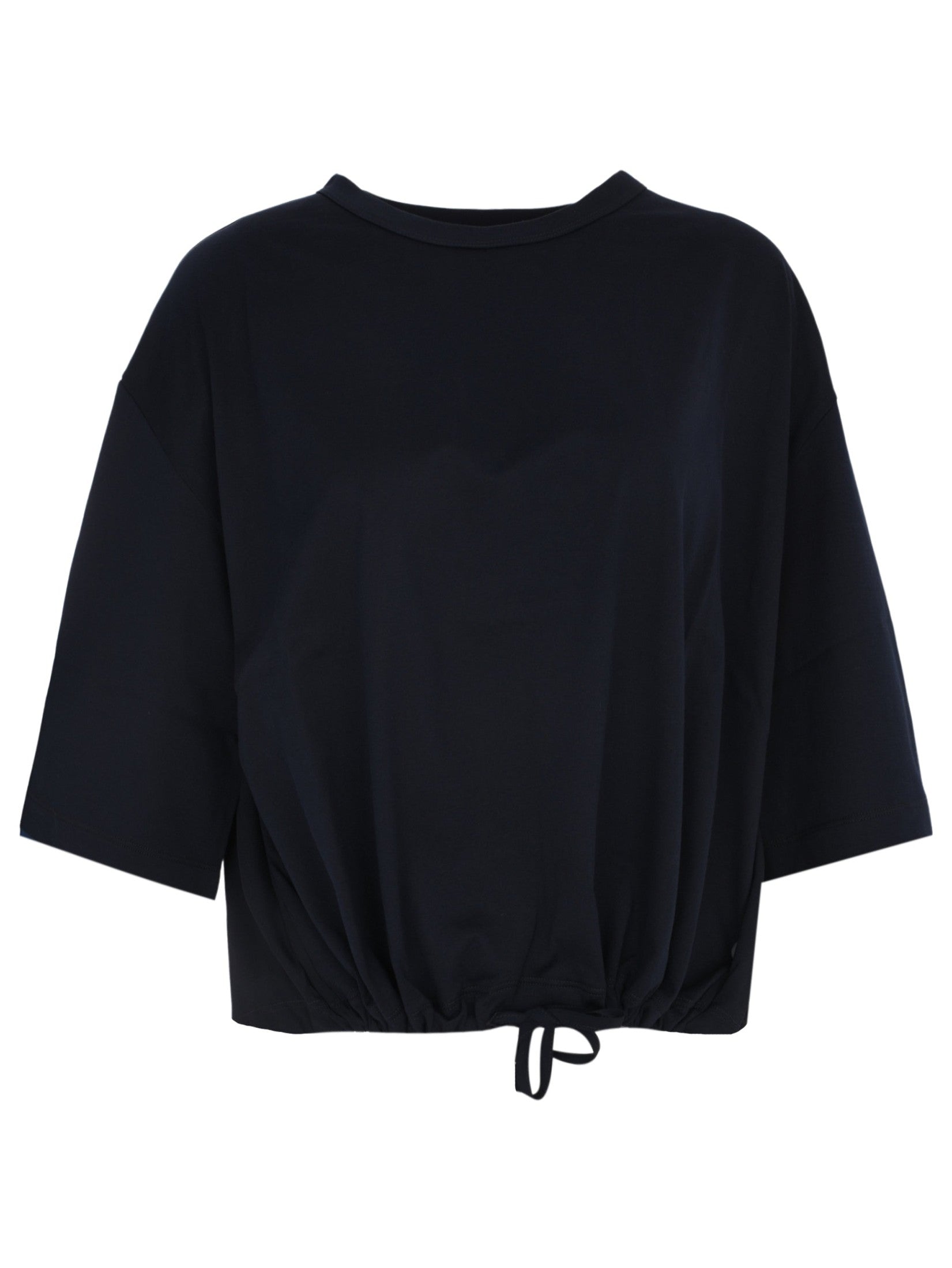 Jersey cropped t-shirt with crepe de chine back